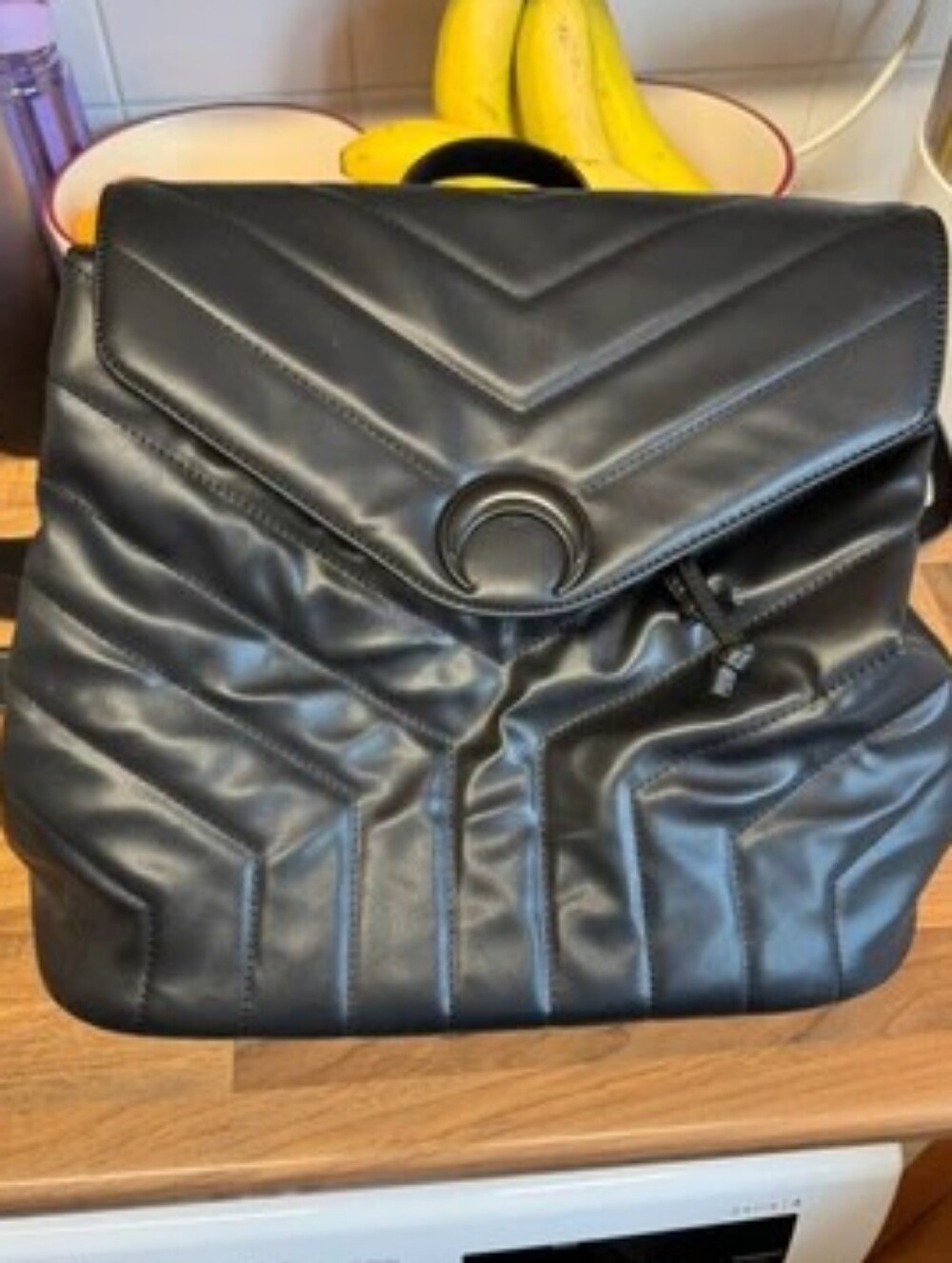 KIllstar "Noctloom" Black Quilted Mini Backpack/RucKsack In Black Vegan Leather.
